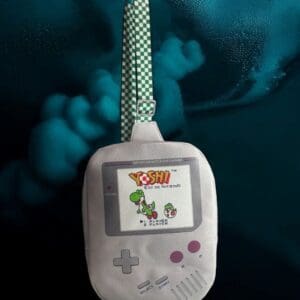 Here's an alt tag for the image: Yoshi Game Boy crossbody bag.